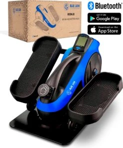 Blue Lion Stoelfiets - Mini Hometrainer - Bureaufiets - Deskbike Voor Onder Bureau - Stepper - Crosstrainer - Bluetooth