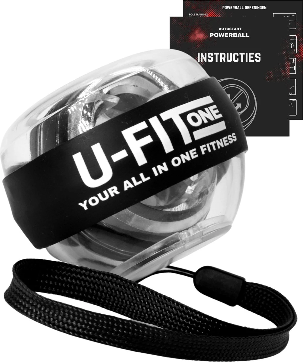 U Fit One PowerBall Met Autostart En Instructies - Forceball - WristBall - Spinner - Handtrainer - Polstrainer - Stressbal - Zwart 1 U Fit One PowerBall Met Autostart En Instructies - Forceball - WristBall - Spinner - Handtrainer - Polstrainer - Stressbal - Zwart