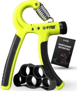 U-Fit One Green Handtrainer Met Vingertrainer - Handknijper Set - Knijphalter - Onderarm Trainer - Vinger - Fitness