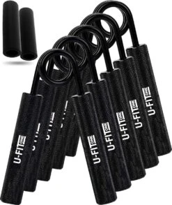 U-Fit One 5 Delige Metal Handtrainer Set - Grip Trainer - Handknijper - Knijphalter - Armtrainer - Hand Knijper - Handgripper - Heavy Gripper - Onderarm - Buigveer