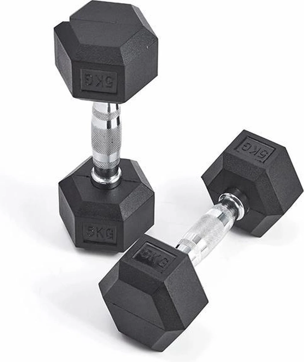Active Panther Hexa Dumbbell Set - Professionele Gewichten - Halterset - Gewichten - 2 X 5 Kg - 10 Kg Totaal 6 Active Panther Hexa Dumbbell Set - Professionele Gewichten - Halterset - Gewichten - 2 X 5 Kg - 10 Kg Totaal - Afbeelding 6