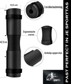 MJ Sports Premium Barbell Pad - Nekbeschermer - Barpad - Nekkussen - Squats - Hip Thrusts - Fitness - Zwart -FitForce Outlet Winkel 1010x1200