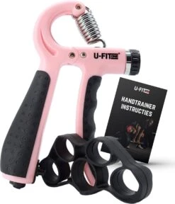 U-Fit One Teller Handtrainer 10 Tot 60kg - Verstelbare Handgrip - Handknijper - Vingertrainer - Onderarm Grip Trainer - Roze