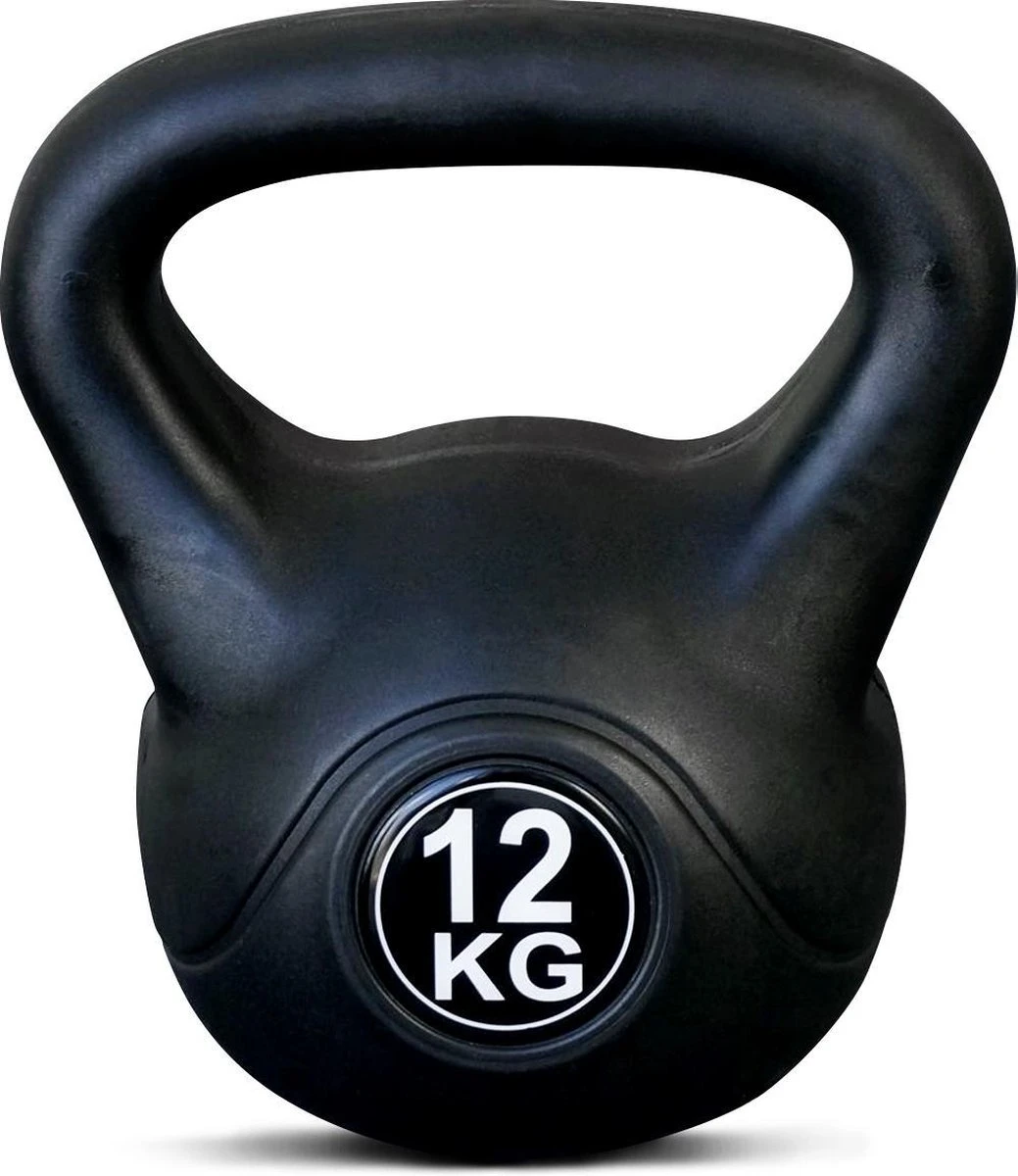 Kettlebell 12 Kg Voor Binnen En Buiten Kunststof Zwart 1 Kettlebell 12 Kg Voor Binnen En Buiten Kunststof Zwart