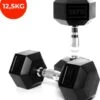 Core Power Hexa Dumbells Set - 2x 12,5 Kg - Gewichten Met Rubber Coating En Verchroomde Grip - Geschikt Voor Professioneel Gebruik, CrossFit En Thuis Fitness - Verkrijgbaar Van 1 Tm 25 Kg