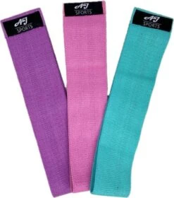 AJ-Sports Weerstandsbanden - Booty Band - Resistance Band - Fitness Elastiek - Paars/Roze/Cyaan - Set Van 3 Weerstandsbanden - Resistance Band - Fitness Band - Workout - Fitness - Inclusief Handleiding En Draagtas -FitForce Outlet Winkel 1059x1200 1