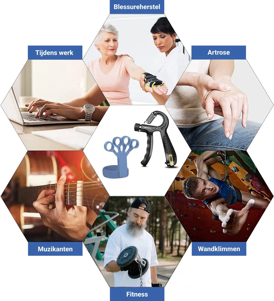 Bynatic Handtrainer Set - Grip Trainer Voor Fitness - Verstelbare Handknijper - Knijphalter Gripper - Onderarm Trainer Set - Handgripper Voor Pols & Vinger - Grip Strength Trainer Verstelbaar - Geschikt Voor Man & Vrouw 6 Bynatic Handtrainer Set - Grip Trainer Voor Fitness - Verstelbare Handknijper - Knijphalter Gripper - Onderarm Trainer Set - Handgripper Voor Pols & Vinger - Grip Strength Trainer Verstelbaar - Geschikt Voor Man & Vrouw - Afbeelding 6