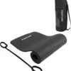 Tunturi Fitnessmat Met Draagtas - Yogamat - Sportmat Gemaakt Van Zacht NBR Materiaal - 180 X 60 X 1,5cm - Zwart - Incl. Gratis Fitness App