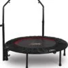 Luxari - Fitness Trampoline Pro - Inclusief Stang En Beschermhoes - 105 Cm Diameter - Opvouwbaar - Belastbaar Tot 150 Kg - Hometrainer - Fitness Trampoline