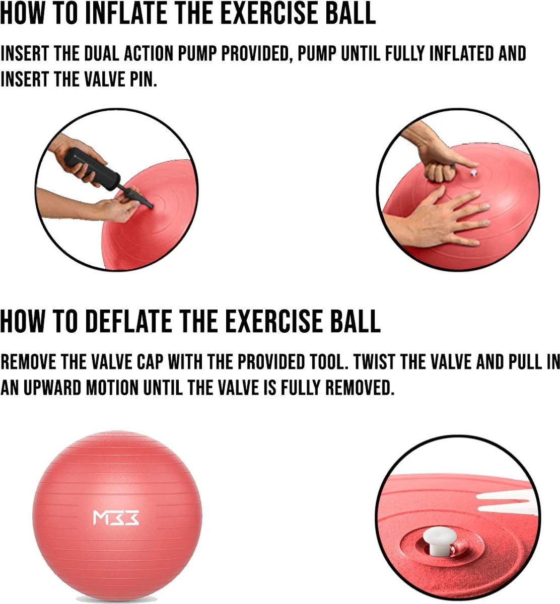 Fashion 33 Oefenbal - 55 Tot 85 Cm Extra Dikke Anti-Barst Yoga Bal Met Luchtpomp - Oefenbal Voor Fitness, Pilates, Zwangerschap, Kantoor - Core Training - Pilates Bal - Zitbal Kantoor Ergonomisch 5 Fashion 33 Oefenbal - 55 Tot 85 Cm Extra Dikke Anti-Barst Yoga Bal Met Luchtpomp - Oefenbal Voor Fitness, Pilates, Zwangerschap, Kantoor - Core Training - Pilates Bal - Zitbal Kantoor Ergonomisch - Afbeelding 5