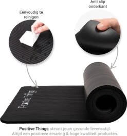 Yoga Mat Sportmat Fitnessmat Antislip NBR - 1 Cm Zwart -FitForce Outlet Winkel 1120x1200 1