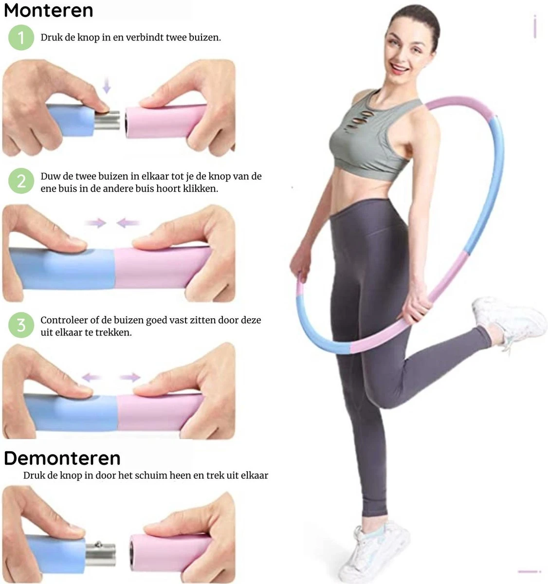 Fitlab Fitness Hoelahoep Met Gewicht - Blauw/Wit - 1 Tot 4 KG - Volwassenen - Hula Hoop/Sport Hoepel/Weight Hoop 6 Fitlab Fitness Hoelahoep Met Gewicht - Blauw/Wit - 1 Tot 4 KG - Volwassenen - Hula Hoop/Sport Hoepel/Weight Hoop - Afbeelding 6