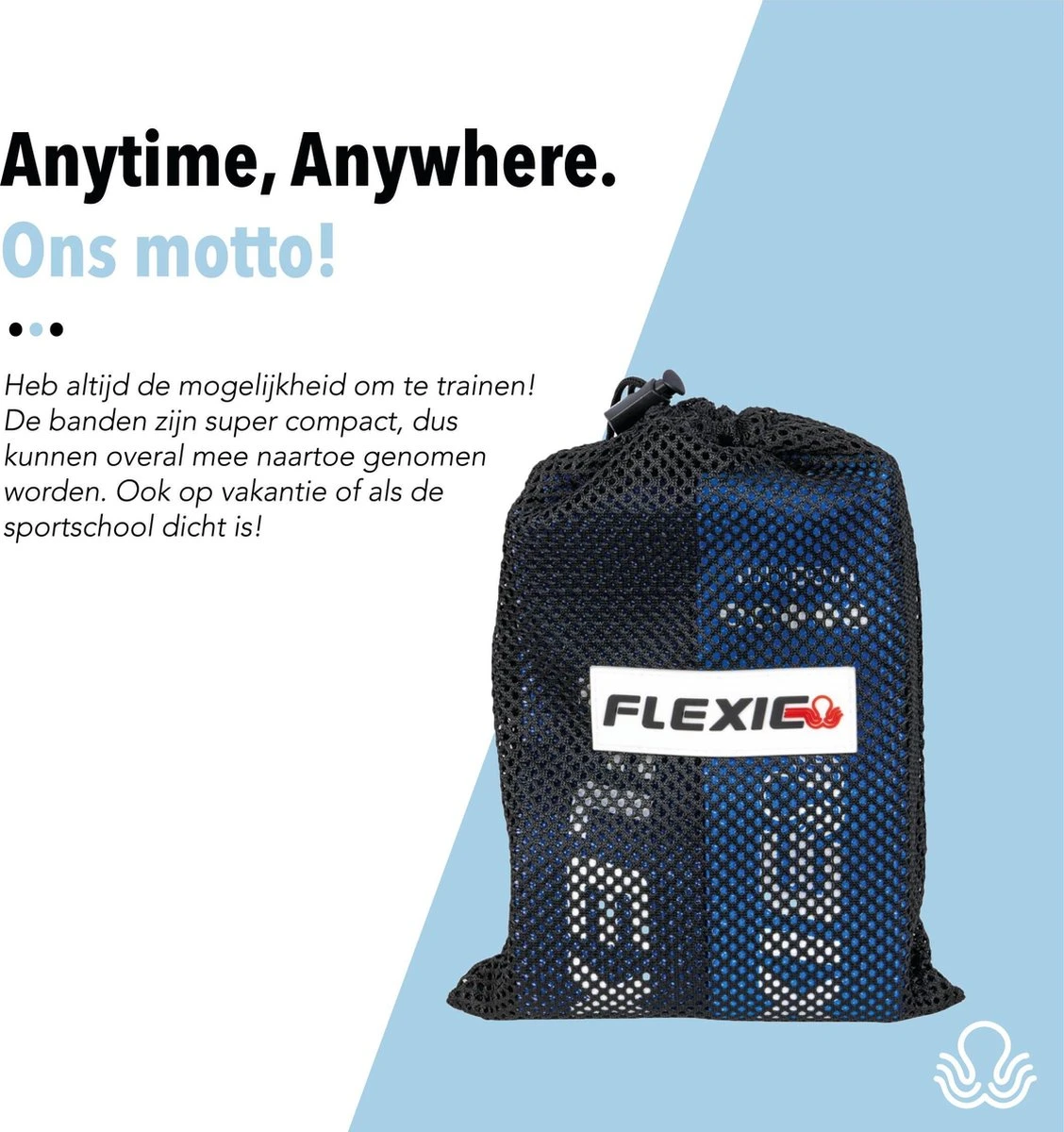 FLEXIE B-BANDS - Weerstandsbanden - Resistance Bands Set - Booty Band - Fitness Elastiek - Crossfit - Stof/Katoen - Blauw 2 FLEXIE B-BANDS - Weerstandsbanden - Resistance Bands Set - Booty Band - Fitness Elastiek - Crossfit - Stof/Katoen - Blauw - Afbeelding 2