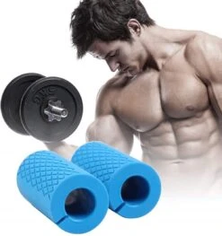 MJ Sports Premium Fitness Bomber Grips - Fat Gripz - Onderarm Trainer - Dumbbells - Barbells - Fitness - Blauw -FitForce Outlet Winkel 1129x1200 3