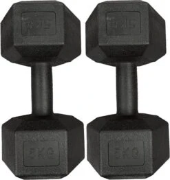 Merkloos Dumbbells Set - Fitness Set Van 2x 5kg - Zwart -FitForce Outlet Winkel 1132x1200
