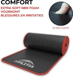 Tested By Athletes Pro II Fitnessmat + E-Book Met Oefeningen - 183 X 61 X 1cm NBR Foam - Oefenmat Met Draagtas- En Riem - Voor Fitnessoefeningen En Yoga Oefeningen -FitForce Outlet Winkel 1137x1200 1