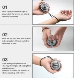 U-Fit One PowerBall Met Led Verlichting & Autostart - Forceball - WristBall - Spinner - Handtrainer - Polstrainer - Stressbal - Zwart -FitForce Outlet Winkel 1139x1200 1