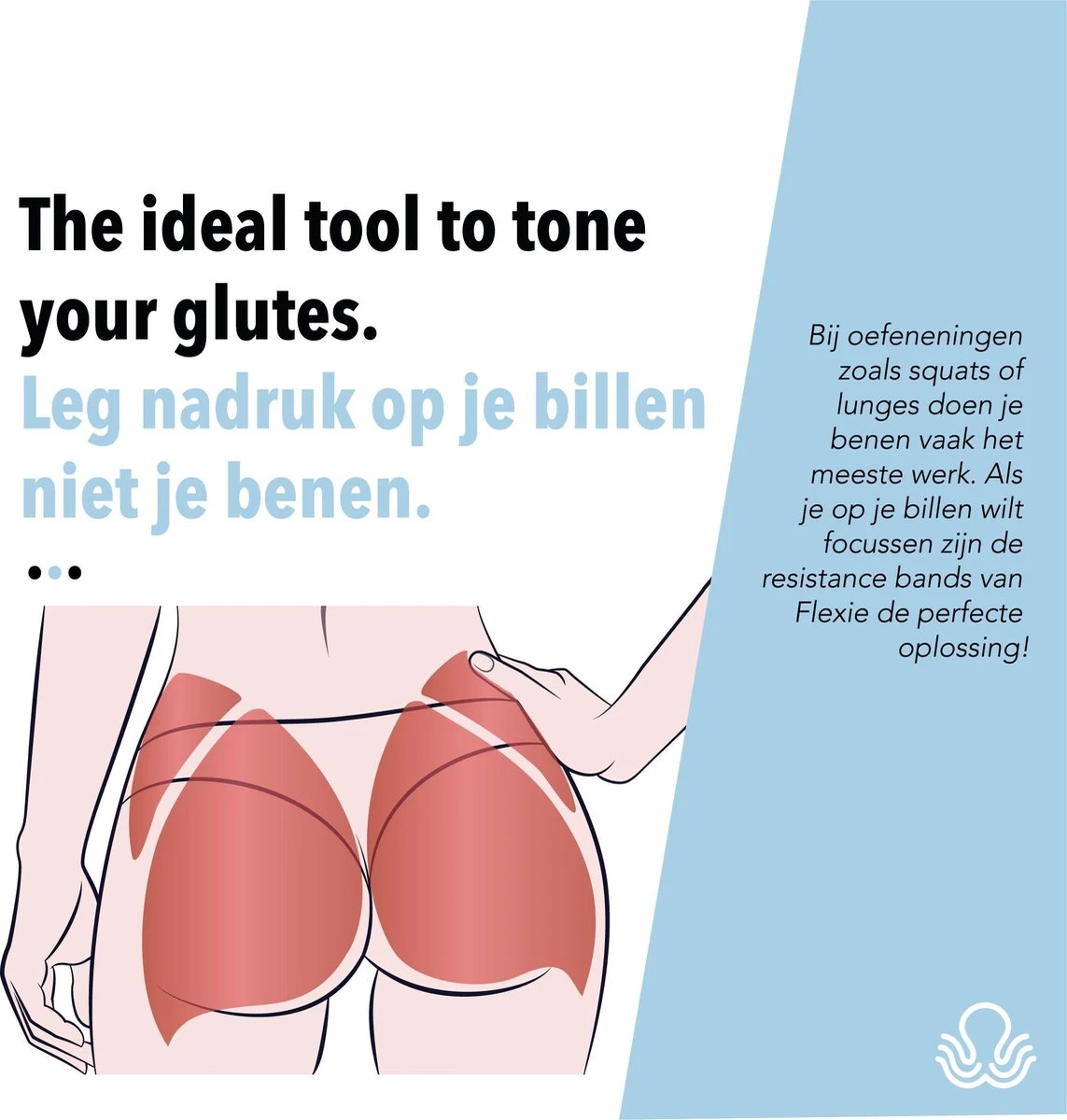 FLEXIE B-BANDS - Weerstandsbanden - Resistance Bands Set - Booty Band - Fitness Elastiek - Crossfit - Stof/Katoen - Blauw 4 FLEXIE B-BANDS - Weerstandsbanden - Resistance Bands Set - Booty Band - Fitness Elastiek - Crossfit - Stof/Katoen - Blauw - Afbeelding 4