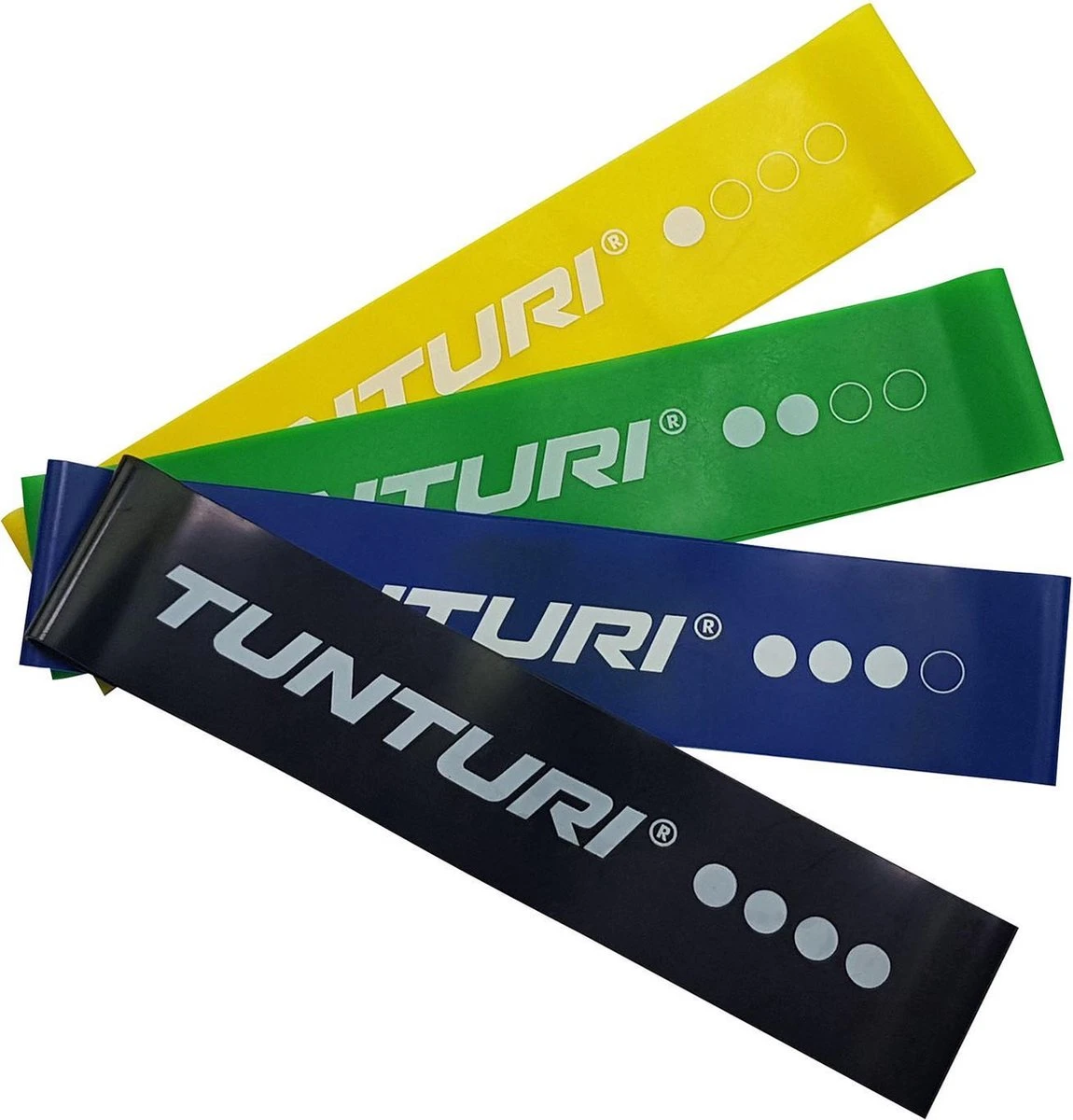 Tunturi 4 Weerstandsbanden Set - Mini Power Body Band - Weerstandsband - Fitness Elastiek - Fitnessband - Trainingsband - Gymnastiekband - Incl. Gratis Fitness App 1 Tunturi 4 Weerstandsbanden Set - Mini Power Body Band - Weerstandsband - Fitness Elastiek - Fitnessband - Trainingsband - Gymnastiekband - Incl. Gratis Fitness App