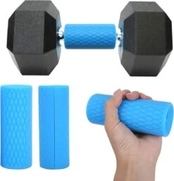 MJ Sports Premium Fitness Bomber Grips - Fat Gripz - Onderarm Trainer - Dumbbells - Barbells - Fitness - Blauw -FitForce Outlet Winkel 1157x1200 6