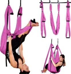 Yoga Aerial Swing Hangmat Compleet Systeem Met 3 Sets Handgrepen Gewicht Tot 300kg Roze 9 Yoga Aerial Swing Hangmat Compleet Systeem Met 3 Sets Handgrepen Gewicht Tot 300kg Roze -FitForce Outlet Winkel 1158x1200 2