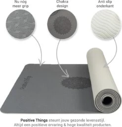 Yoga Mat Sportmat Fitnessmat Antislip Duurzaam Met Yoga Lessen - Grijs -FitForce Outlet Winkel 1159x1200