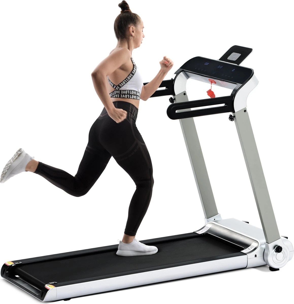 Merax Elektrische Loopband - Opvouwbaar - Inklapbaar Hardloopband - Professioneel - Fitness Hometrainer - Zilver Met Zwart 15 Merax Elektrische Loopband - Opvouwbaar - Inklapbaar Hardloopband - Professioneel - Fitness Hometrainer - Zilver Met Zwart - Afbeelding 15