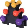 Songmics Dumbells - Halterset - Gewichten - Dumbells Set - Gewichten Fitness - Met Halterstandaard - Inclusief 9 Kg Gewichten- Meerkleurig - Zwart