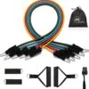 JPS Sports® Resistance Bands Set - Fitness Elastiek - Weerstandsbanden - Handvaten - Enkelbanden - Draagtas - Tot 55KG