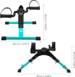 EVOLAND - Stoelfiets - Bureaufiets - Voor Senioren Kantoor Thuis Deskbike - Arm En Been Bewegingstrainer - Hometrainer Met Weerstand En Ingebouwde Computer - Pauwgroen -FitForce Outlet Winkel 1166x1200 9