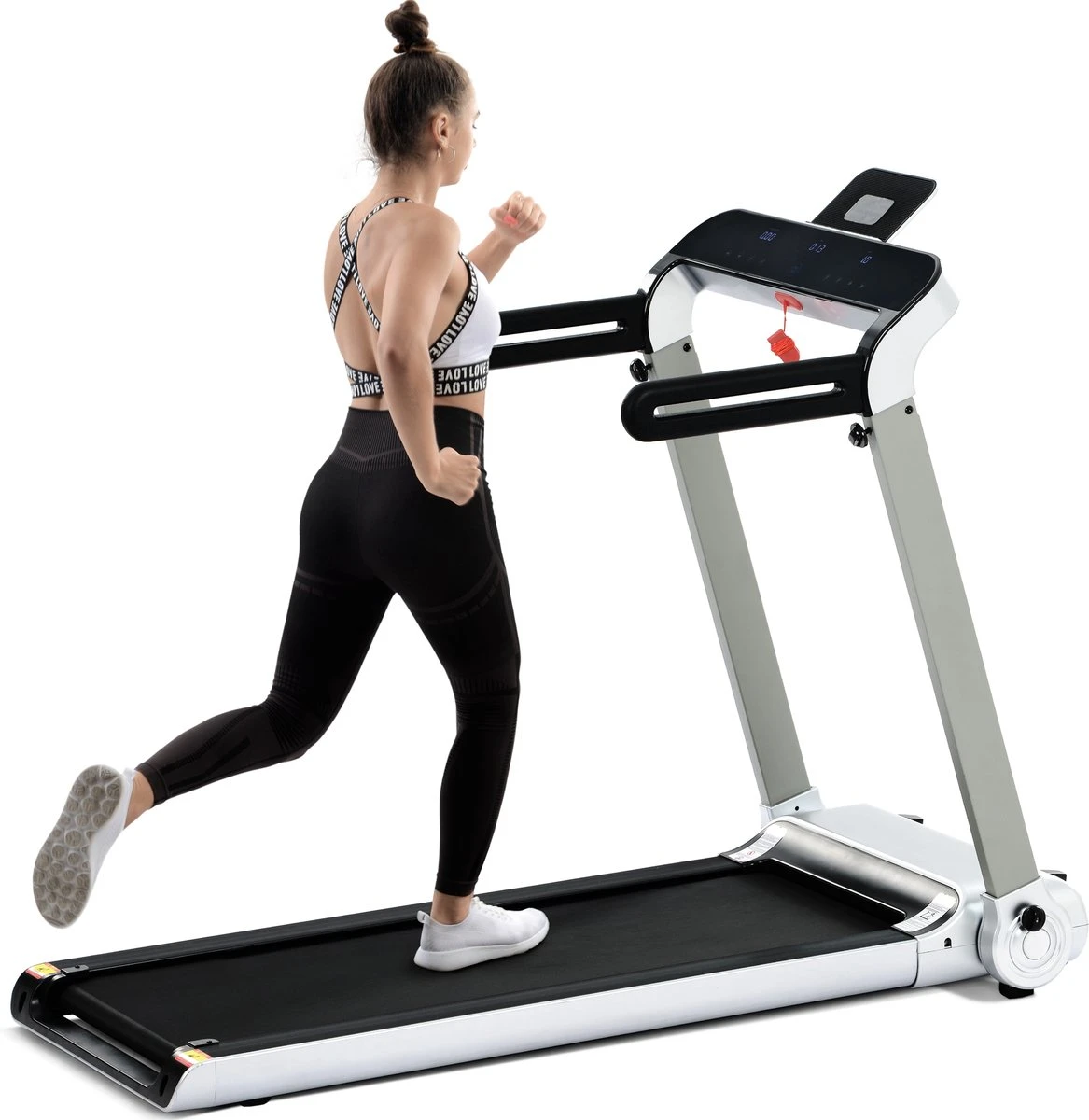 Merax Elektrische Loopband - Opvouwbaar - Inklapbaar Hardloopband - Professioneel - Fitness Hometrainer - Zilver Met Zwart 14 Merax Elektrische Loopband - Opvouwbaar - Inklapbaar Hardloopband - Professioneel - Fitness Hometrainer - Zilver Met Zwart - Afbeelding 14