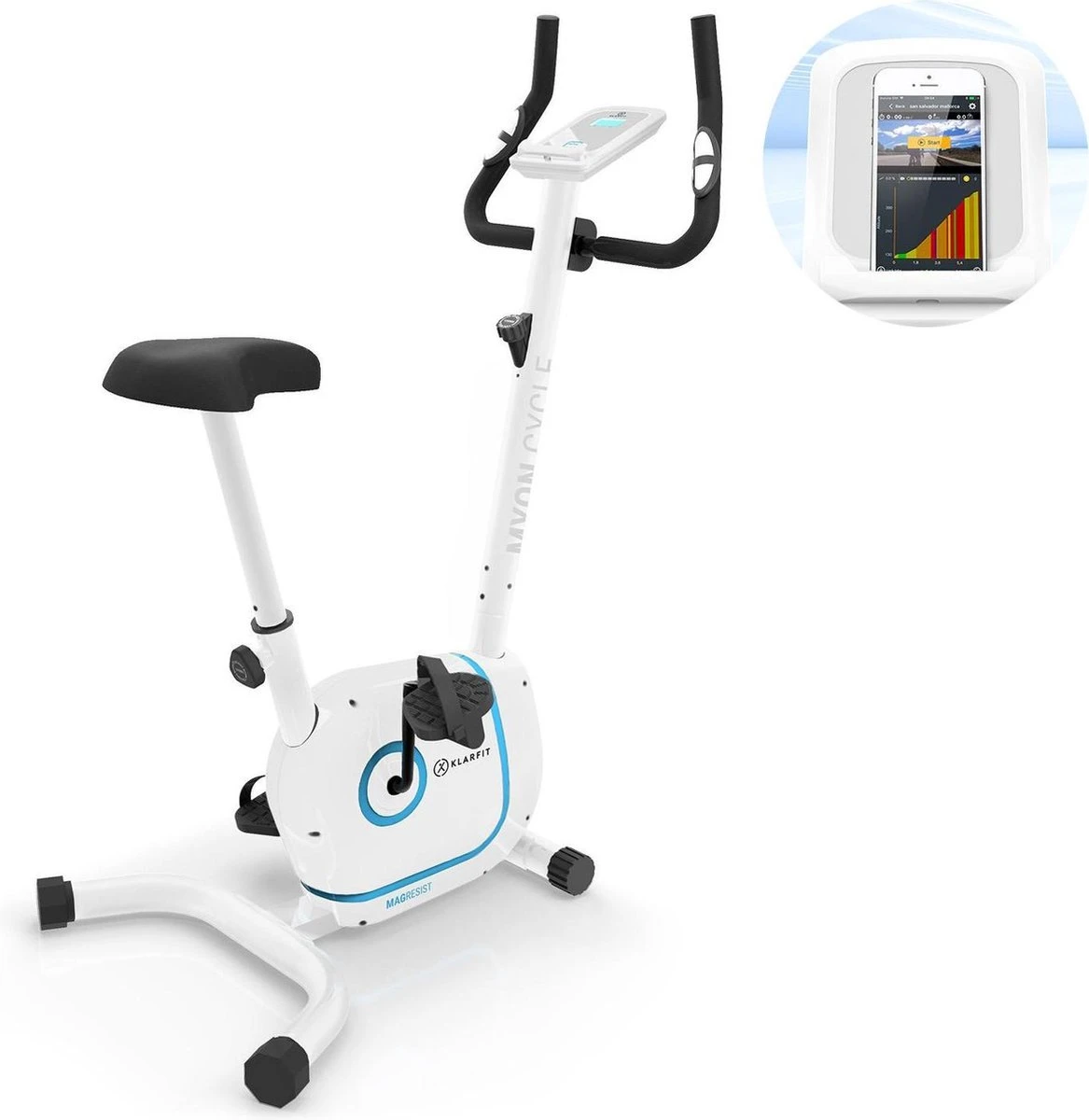 Klarfit Myon Cycle Hometrainer - Fitness Fiets - 8 Standen - Cardio Bike Met Trainingscomputer - Magnetisch Remsysteem - 12kg Vliegwielmassa - SmartCardio Studio Met Tablethouder En Kinomap-app 1 Klarfit Myon Cycle Hometrainer - Fitness Fiets - 8 Standen - Cardio Bike Met Trainingscomputer - Magnetisch Remsysteem - 12kg Vliegwielmassa - SmartCardio Studio Met Tablethouder En Kinomap-app