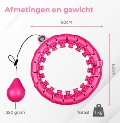 Nuvance - Verstelbare Fitness Hoelahoep - Met Teller En Gewicht - Voor Volwassenen En Kinderen - Weighted Hula Hoop - Smart Hoepel - Roze -FitForce Outlet Winkel 1171x1200 3
