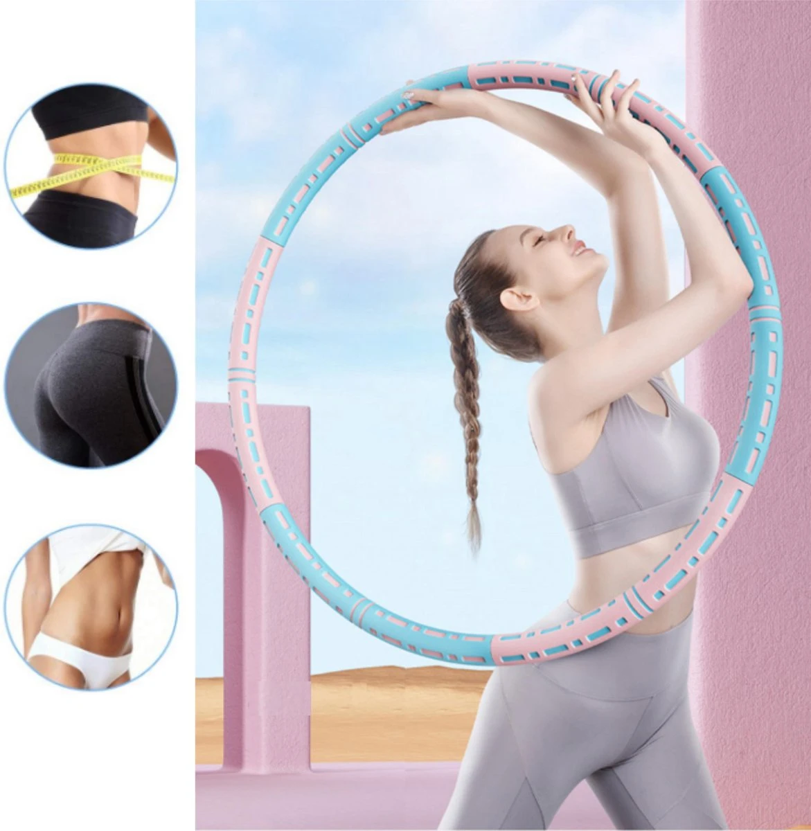 Fitlab Fitness Hoelahoep Met Gewicht - Blauw/Wit - 1 Tot 4 KG - Volwassenen - Hula Hoop/Sport Hoepel/Weight Hoop 8 Fitlab Fitness Hoelahoep Met Gewicht - Blauw/Wit - 1 Tot 4 KG - Volwassenen - Hula Hoop/Sport Hoepel/Weight Hoop - Afbeelding 8