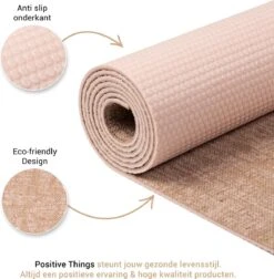 Yoga Mat Sportmat Fitnessmat Antislip Duurzaam Met Yoga Lessen - Beige -FitForce Outlet Winkel 1174x1200 4