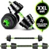 Venom Sports Verstelbare Dumbbell Set Tot 40kg - Professionele 2-in-1 Halterset Gewichten - Gebruiksvriendelijke Fitness Stang - Groen