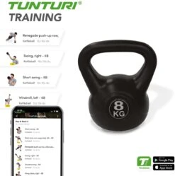 Tunturi PVC Kettle Bell - Kettlebell - 8 Kg - Incl. Gratis Fitness App -FitForce Outlet Winkel 1188x1200 12