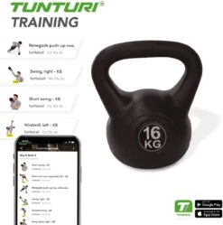 Tunturi PVC Kettle Bell - Kettlebell - 16 Kg - Incl. Gratis Fitness App -FitForce Outlet Winkel 1188x1200 13