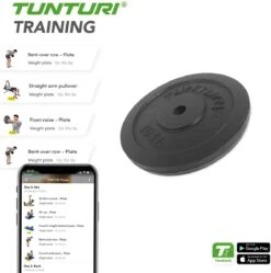 Tunturi Halterschijf - Halter Gewichten - 1 X 10 Kg - Ø 30 Mm - Gietijzer - Incl. Gratis Fitness App -FitForce Outlet Winkel 1188x1200 15