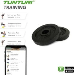 Tunturi Halterschijven - Halter Gewichten - 2 X 1,25 Kg - Ø 30 Mm - Gietijzer - Incl. Gratis Fitness App -FitForce Outlet Winkel 1188x1200 16