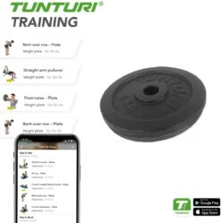 Tunturi Halterschijf - Halter Gewichten - 1 X 5 Kg - Ø 30 Mm - Gietijzer - Incl. Gratis Fitness App -FitForce Outlet Winkel 1188x1200 17