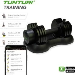 Tunturi Selector Dumbbell - Halterset - Dumbbell Set - Verstelbare Dumbbell - 12,5kg - Incl. Gratis Fitness App -FitForce Outlet Winkel 1188x1200 2