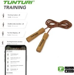 Tunturi Lederen Springtouw - Sport Springtouw - Fitness Springtouw - Houten Handgrepen - Incl. Gratis Fitness App -FitForce Outlet Winkel 1188x1200 23
