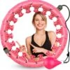 FAVE Verstelbare Hoelahoep Met Gewicht – Hula Hoep Fitness – Weighted – Hoepel – Voor Volwassenen En Kinderen - Roze