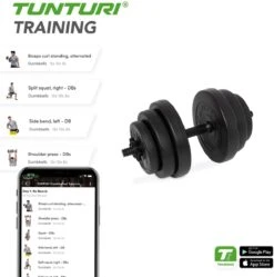 Tunturi Dumbbellset - Halterset - Totaal 15 Kg - Zwart Vinyl - Incl. Gratis Fitness App 15 Tunturi Dumbbellset - Halterset - Totaal 15 Kg - Zwart Vinyl - Incl. Gratis Fitness App -FitForce Outlet Winkel 1188x1200 4