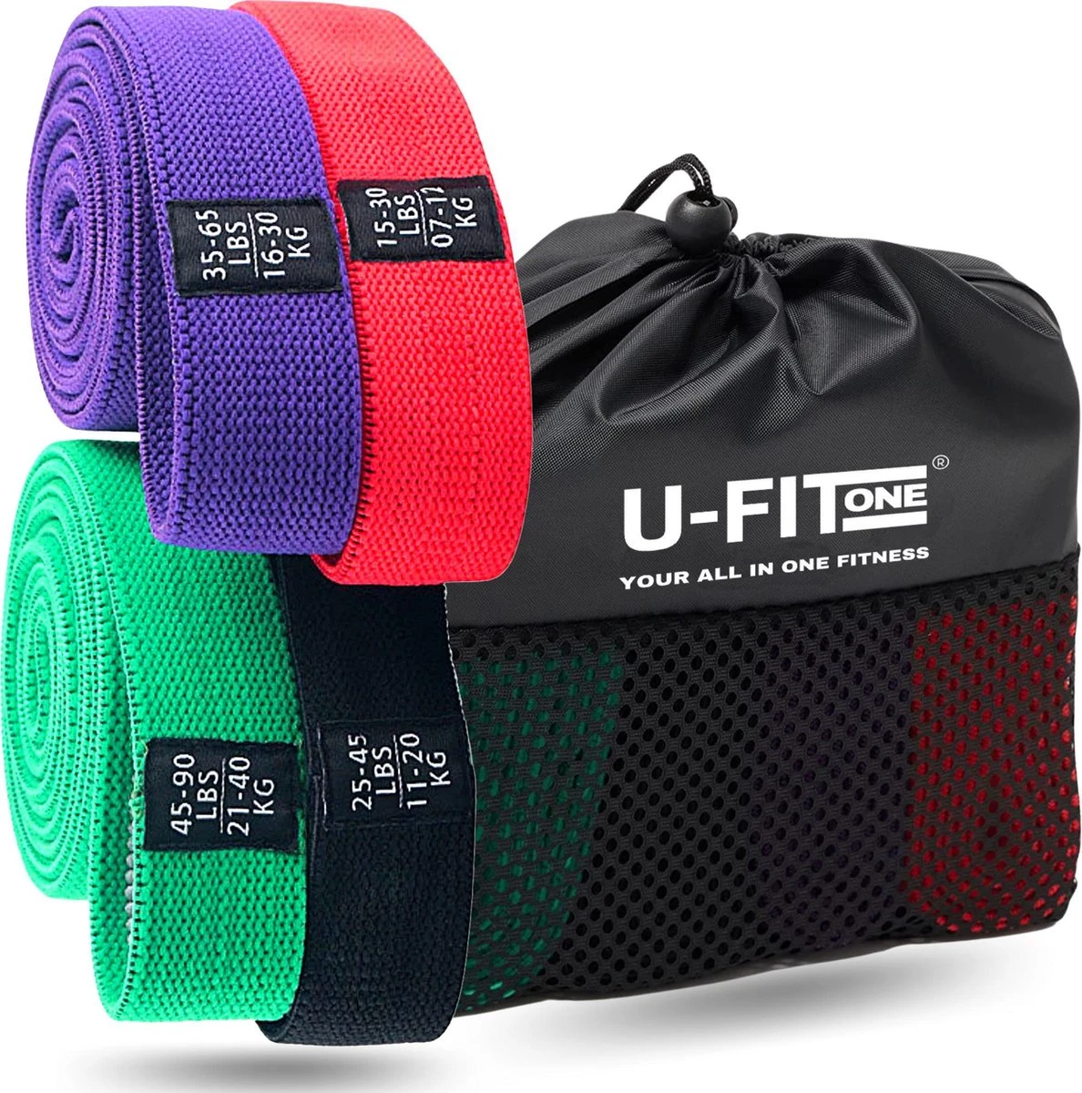 U Fit One 4 Delige Lange Resistance Band Set - Stoffen Fitness Elastiek - Elastieken - Weerstandsband - Stretch Band - Fitnessband - Fysiotherapie - Yogaband - Yoga - Pilates 4 U Fit One 4 Delige Lange Resistance Band Set - Stoffen Fitness Elastiek - Elastieken - Weerstandsband - Stretch Band - Fitnessband - Fysiotherapie - Yogaband - Yoga - Pilates - Afbeelding 4