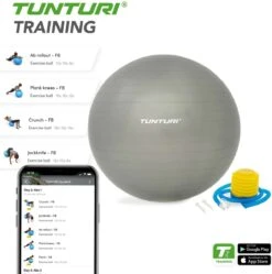 Tunturi Fitness Bal - Yoga Bal Inclusief Pomp - Pilates Bal - Zwangerschaps Bal - 75 Cm - Kleur: Zilver - Incl. Gratis Fitness App 10 Tunturi Fitness Bal - Yoga Bal Inclusief Pomp - Pilates Bal - Zwangerschaps Bal - 75 Cm - Kleur: Zilver - Incl. Gratis Fitness App -FitForce Outlet Winkel 1189x1200 1