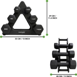 Tunturi Gewichten - Halterset - Dumbbell Set - Neopreen Dummbbells - 1 T/m 3kg - 3 Paar - Incl. Gratis Fitness App -FitForce Outlet Winkel 1192x1200 10