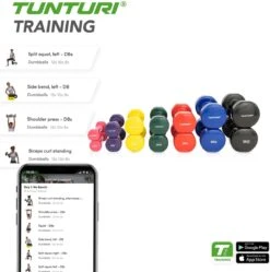 Tunturi Dumbell Set - 2 X 0,5 Kg - Vinyl - Roze - Incl. Gratis Fitness App -FitForce Outlet Winkel 1192x1200