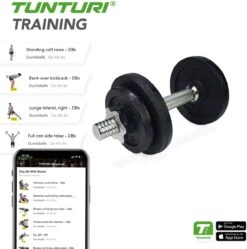 Tunturi Gewichten Gietijzer Totaal 20kg - Halterset Met Schroefsluiting - Dumbbell Set - 2 Halterstangen - 30mm - Incl. Gratis Fitness App 20 Tunturi Gewichten Gietijzer Totaal 20kg - Halterset Met Schroefsluiting - Dumbbell Set - 2 Halterstangen - 30mm - Incl. Gratis Fitness App -FitForce Outlet Winkel 1192x1200 6